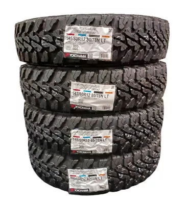 4x YOKOHAMA 145/80R12 GEOLANDAR MT G003 Light Track Tires Snow Mud SUV 145 80 12 • $479.70