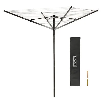  Livivo 45m Garden 4 Arm Rotary Washing Line Clothes Dryer Airer  Cover Spike • £139.94