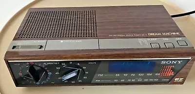 Vintage Sony EZ-4 FM/AM Clock Radio •RESTORE Or PARTS • AM/FM WORKS - • $14