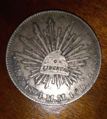 1894 Ca MM MEXICO 8 REALES CHIHUAHUA SILVER Silver Coin • $68.89