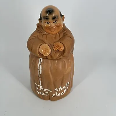 Vintage 1960s Twin Winton  Thou Shalt Not Steal  Friar Monk Ceramic Cookie Jar • $54.99