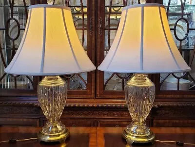 Waterford Crystal Glencar PAIR Of 27  Table Lamps Made In Ireland • $1299.99