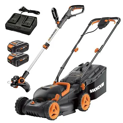 WG934 WORX 40V 14  Lawn Mower & 20V GT 3.0 12  String Trimmer Combo Kit • $234.99