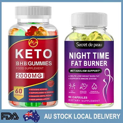Keto Gummy Ketone Advanced Weight Loss Night Time Fat Burner Dietary Supplement • $22.99