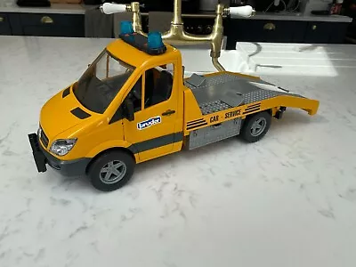 Plastic Bruder Mercedes-Benz Recovery Truck Yellow 1:16??? • $12.45