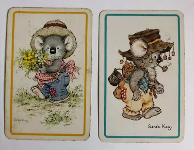 Australian Sarah Kay Outback Koala Bear Gardener Old Retro Art Swap Playing Card • $4