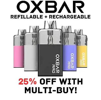 Oxbar RRD Refillable Rechargeable Disposable Vape Bars Pen Ecig Device Pod Kit • £9.94
