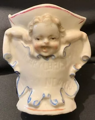 $150 • Buy Vintage/antique Porcelain Vase - Cherub/putti ‘merry Christmas/happy New Year’