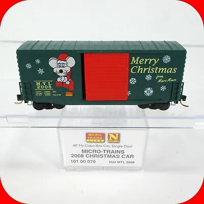 N Scale MERRY CHRISTMAS Holiday 2008 Hi-Cube 40' Box Car - MICRO TRAINS 10100070 • $27.99