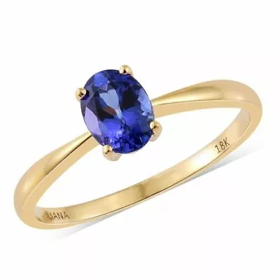 £499 • Buy ‘ILIANA.' Gorgeous 1ct Triple AAA Tanzanite Solitaire 18k Gold