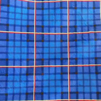 2yd Michael Miller Blue Plaid Fabric Nutcracker Act 1 SML7520 Minky Napped • $9.95