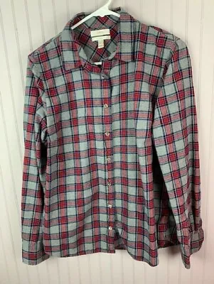 J. Crew Boys Youth Size 10 Long Sleeve Button Down Plaid Shirt Cotton • $12.76