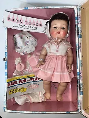 Vintage 1950s American Character Tiny Tears 15  Doll With Trunk And Accessories • $475