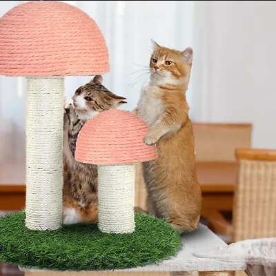 £22.99 • Buy Double Mushroom Cat Tree Scratching Post Scratcher House Traning Toy Sisal Ropes