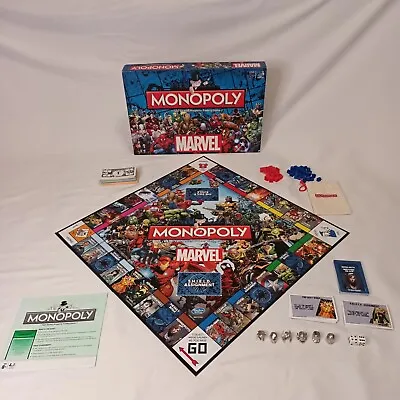 Rare Marvel Edition Monopoly Board Game 2016 100% Complete Free Postage • £24.99