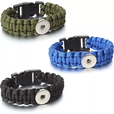 Choose Size | Snap Jewelry Ginger Charm Paracord Bracelet Fits 18MM 20MM Buttons • $11.95