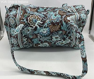 Vera Bradley Java Blue Weekender Small Travel Duffle Zipper Bag Top Handle Tote • $9.99