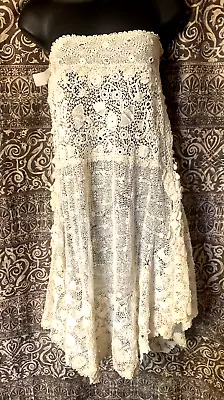 Antique Edwardian Irish Crochet Lace Dress Originally A Skirt • $750