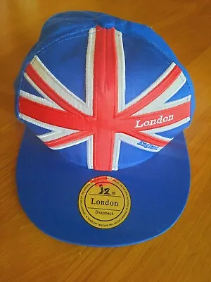 London England Union Jack Theme Adult Adjustable Snapjack Baseball Cap Hat • £15