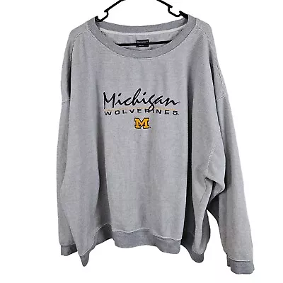 University Of Michigan Wolverines Sweatshirt Mens Sz 4XL Gray Pro Edge Vintage  • $39.95