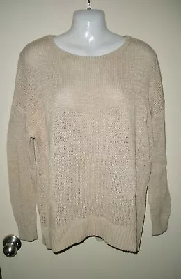 #A Misses Sweater M Ann Taylor Loft Beige Khaki Champagne Pullover • $5.99