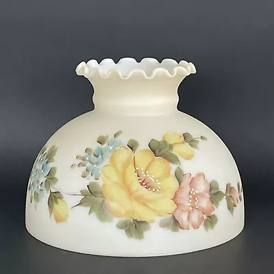 Vintage GWTW 10  Fitter Pastel Bouquet Hurricane  Oil Electric Glass Lamp Shade • $55