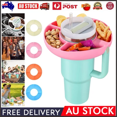 Silicone Snack Tray For Stanley 40 Oz Tumbler With Handle Reusable Snack Ring AU • $19.69