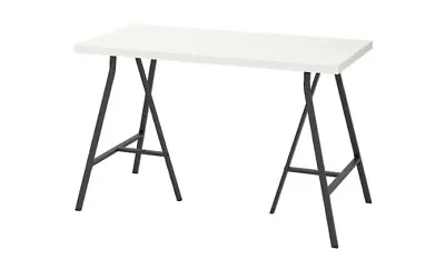 White Ikea Desk On Trestle Legs • £30