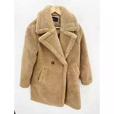 Vero Moda Scarlet Light Brown Longline Teddy Coat Women's Size X-Small XS • $68.99