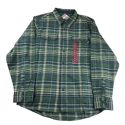 Woolrich Shirt Mens XL Green Plaid Brawny Flannel Long Sleeves Thick Shacket NWT • $39.76
