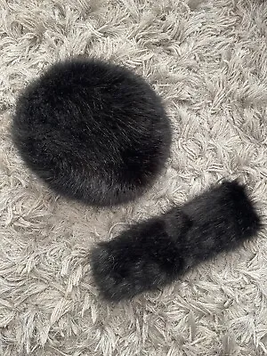 £5 • Buy Topshop Faux Fur Russian Hat Black And Primark Faux Fur Headband