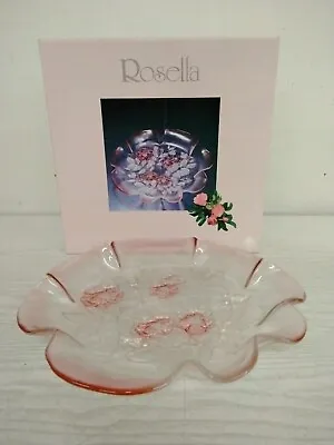 Vintage Mikasa Rosella Pink Frosted Crystal W/Ruffled Edge 12.5  Serving Platter • $20