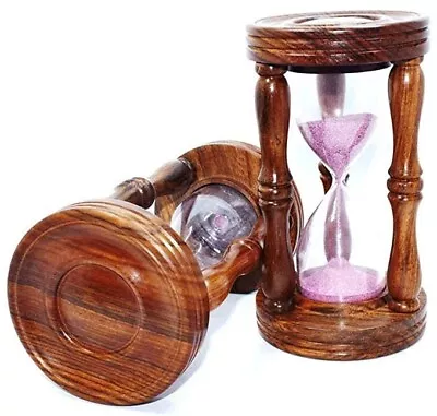 7 Inches Wooden Handicrafts Sand Timer &  Hourglass 5 Minutes Sand Glass Clock • $53