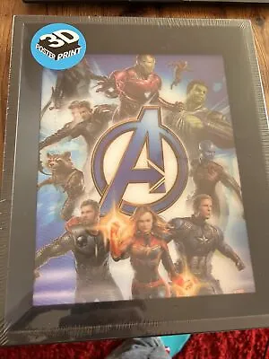 3D Lenticular Marvel Avengers Heroes Picture Frame 3D Poster Print Black Framed • £12.99