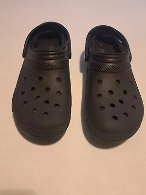 Crocs 203591 Black Fleece Lining Dual Comfort Crocs Sz Men 13 • $14.99