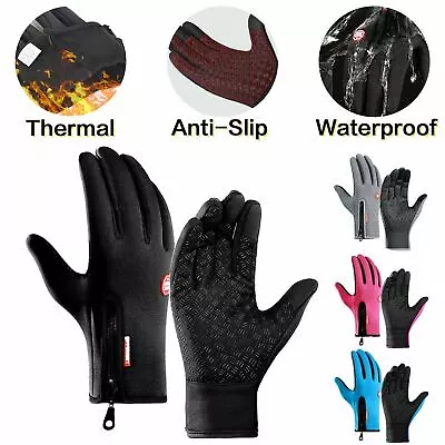 Bike Cycling Gloves Touch Waterproof Full Finger Winter Fitness Delivery Warehou • $9.99