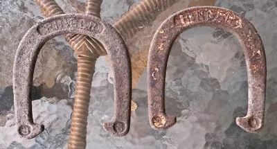 Pair (2) Vintage RINGER Horseshoes Forged Steel Throwing Pitching • $14.99