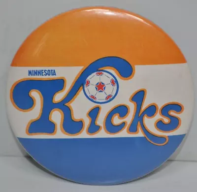 Vintage 1970s NASL Pro Soccer Team Pinback Button Pin 3-1/2” Minnesota Kicks • $15.99