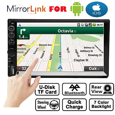 2DIN 7  HD Car Stereo Radio MP5 Player Bluetooth Touch Screen For GPS Navigation • $48.93