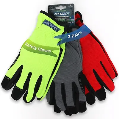 All Purpose Utility Work Gloves High Performance Mechanics Gloves 3 Pair NEW • $15.97