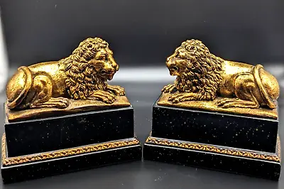 Vintage Borghese Lion Bookends • $110