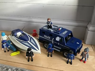 £10 • Buy Playmobil Police Van And Police Speed Boat And People