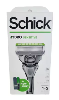 NEW Schick HYDRO SENSITIVE Skin Men’s 5-Blade Razor W/ 1 Handle & 2 Cartridges • $5.95