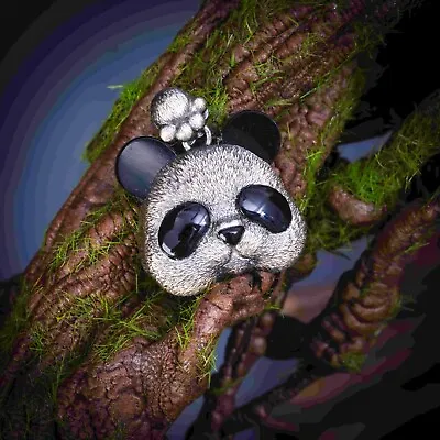 Panda Bear Pendant. Gifts For Him/Her. Handmade Necklace. Silver Pendant. • £143.99