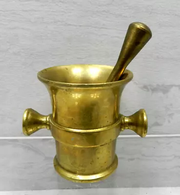 Vintage Brass Mortar And Pestle 3 1/4  Tall For Medicine/ Herbs/ Apothecary • $16.95