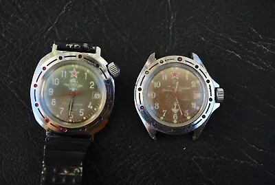 2 Vostok Komandirskie  Military Russian Paratrooper Navy Mens Diver Watch Parts • $35