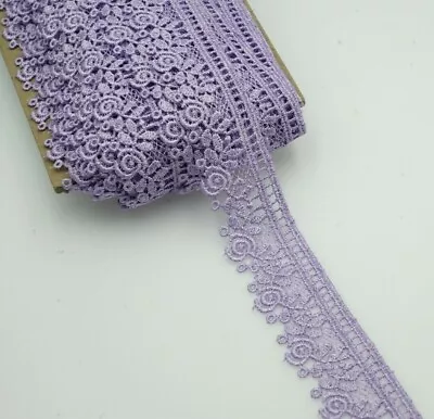 2YARD 3 Cm Wide Daisy Lace Trim Colours Guipure Ideal Embellishing Sewing Decor • £4.94