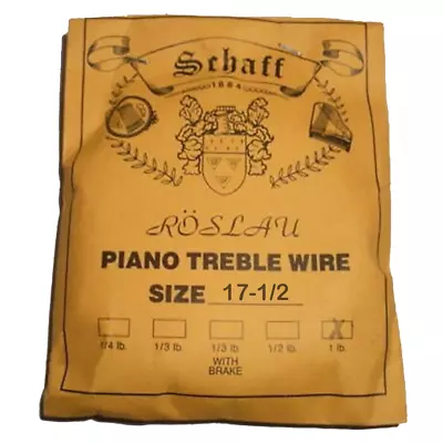Piano Music Wire Roslau Treble 1 Lb. Coil Size 17-1/2 (.040 ) Finest Grade Steel • $32.50