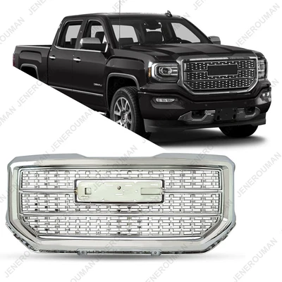 $164.99 • Buy For 16 17 18 GMC Sierra 1500 Base SLT SLE Denali Chrome Upper Grill Front Grille
