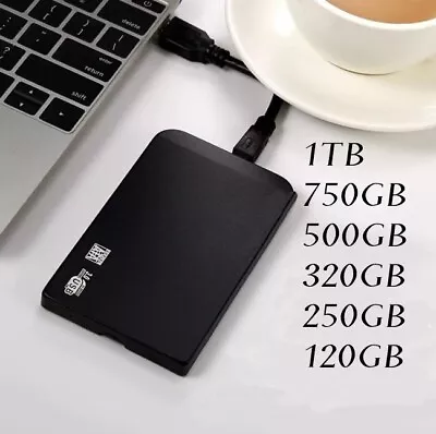 External Backup Portable Hard Drive USB 3.0 2TB 1TB 750 GB 500 GB 320 GB • £16